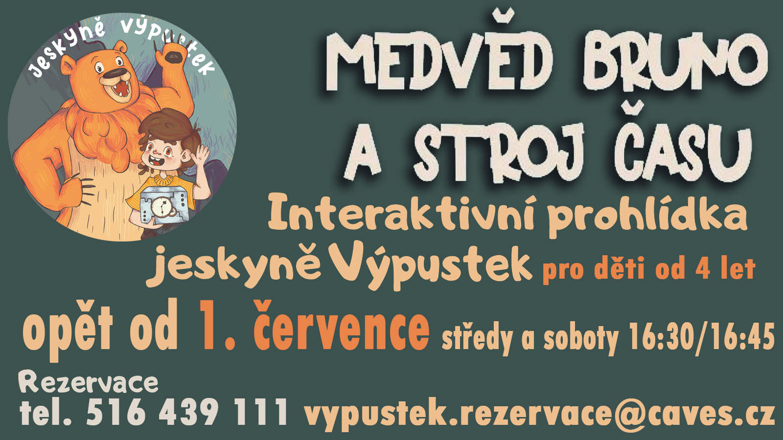 Jeskyně Výpustek - dětské prohlídky 2023
