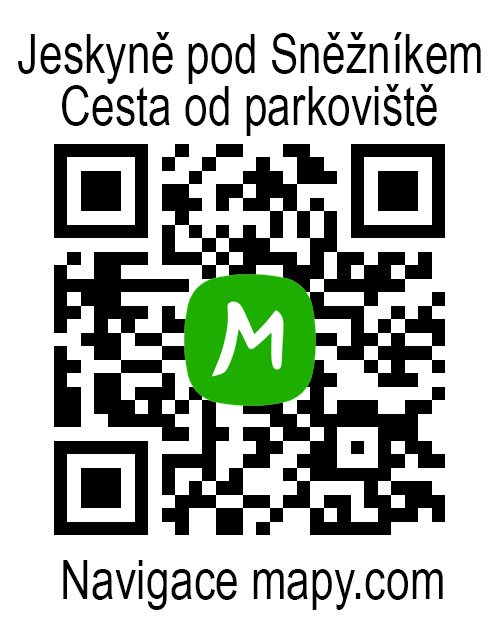 Jeskyně pod Sněžníkem QR kód navigace od parkoviště k jeskyni