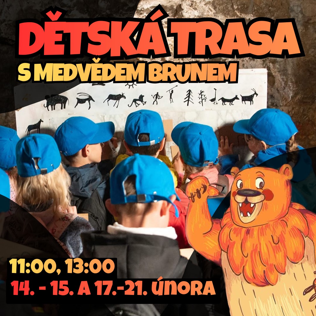 Medvěd Bruno zve do jeskyně Výpustek v únoru 2026!