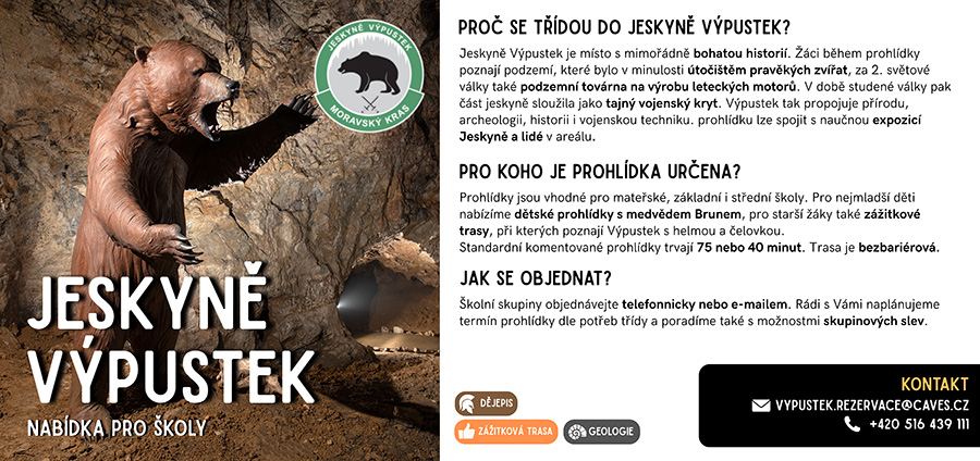 Jeskyně Výpustek – pro školy