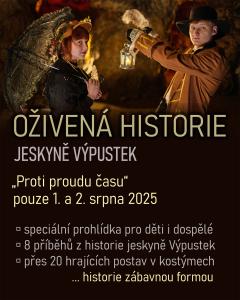 Oživená historie v jeskyni Výpustek - speciální prohlídky pro děti i dospělé.